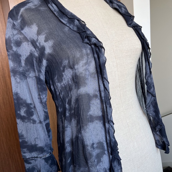 Silk tie-dyed blouse with beading - stunning - Picture 2 of 6